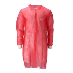 Bezoekersjas Non Woven met Drukknopen – Maat M – Rood – CMT CMT Bezoekersjas PP Non Woven met Drukknopen Rood Maat M -Horecavoordeel.com-