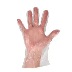 PE handschoenen – Poedervrij – Maat One size – Transparant - CMT CMT Handschoenen Geruwd PE 20my op Kaart One size -Horecavoordeel.com-