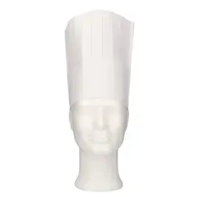 Chef's Classic Hat – Paper with Sweatband – 20cm – White – CMT CMT Chef's Hat Classic Paper with Crown and Sweatband 20cm -Horecavoordeel.com-