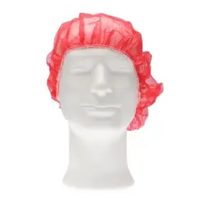 Bouffant Cap – PP Non Woven – Maat M 50cm – Rood – CMT CMT Haarnet - Bouffant Cap PP Non Woven Rood Maat M 50cm -Horecavoordeel.com-