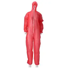 Coverall with Zipper Closure - Non-Woven PP - Size XL - Red - CMT CMT Coverall PP Non Woven with Zipper Red Size XL -Horecavoordeel.com-