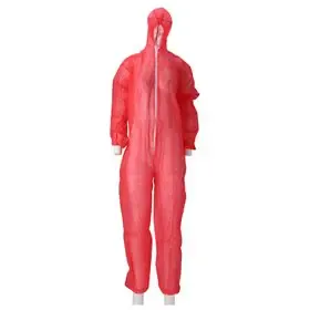 Coverall Ritssluiting – Non Woven PP – Maat L – Rood – CMT CMT Coverall PP Non Woven met Ritssluiting Rood Maat L -Horecavoordeel.com-