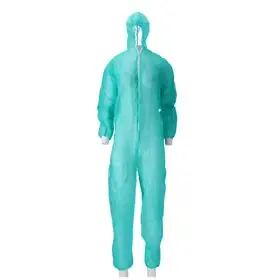 Zippered Coverall – PP Non-Woven – XXXL – Green – CMT CMT Coverall PP Non Woven with Zipper Green Size XXXL -Horecavoordeel.com-