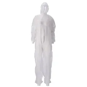 Lightweight PP Non-Woven Coverall – XXL – White – CMT CMT Coverall PP Non Woven Lightweight with Zipper White Size XXL -Horecavoordeel.com-
