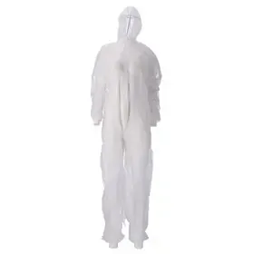 Lightweight PP Non-Woven Coverall - XL - White - CMT CMT Coverall PP Non Woven Lightweight with Zipper White Size XL -Horecavoordeel.com-