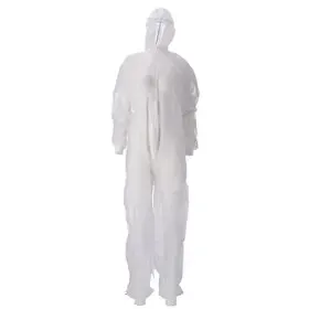 Lightweight PP Non-Woven Coverall - Size L - White - CMT CMT Coverall PP Non Woven Lightweight with Zipper White Size L -Horecavoordeel.com-
