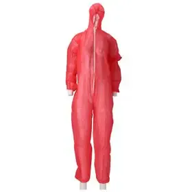 Coverall Ritssluiting – Non Woven PP – XXL – Rood – CMT CMT Coverall PP Non Woven met Ritssluiting Rood Maat XXL -Horecavoordeel.com-