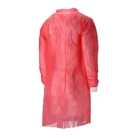Bezoekersjas Non Woven met Drukknopen – XL – Rood – CMT CMT Bezoekersjas PP Non Woven met Drukknopen Rood Maat XL