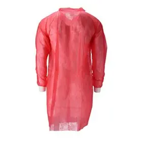 Bezoekersjas Non Woven met Drukknopen – XXXL – Rood – CMT CMT Bezoekersjas PP Non Woven met Drukknopen Rood Maat XXXL
