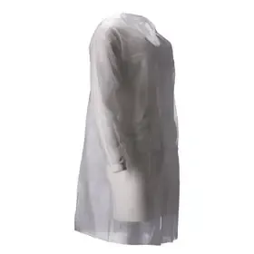 Bezoekersjas Non Woven met Klittenband – Maat M – Wit – CMT CMT Bezoekersjas PP Non Woven met Klittenband Wit Maat M