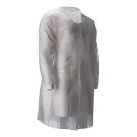 Bezoekersjas Non Woven met Drukknopen – 30gr – Maat M – Wit – CMT CMT Bezoekersjas PP Non Woven met Drukknopen 30gr Wit Maat M