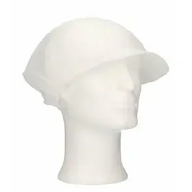 Hairnet with Visor - Polyester - One Size - White - CMT CMT Hairnet with Flap Universal Polyester White One size