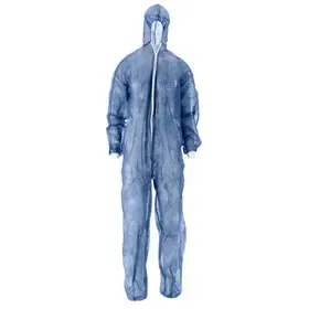 Non-Woven Coverall with PE Coating – XL – Blue – CMT CMT Coverall Non Woven with PE Coating and Zipper Blue Size XL