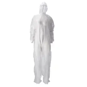 Non-Woven Coverall with PE Coating – XL – White – CMT CMT Coverall Non Woven with PE Coating and Zipper White Size XL