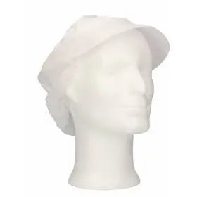 Cap with Visor and Hair Collection – Polyester Cotton – Size L – White – CMT CMT Peaked Cap and Hair Catcher Polyester Cotton White Size L