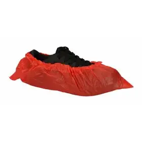 Schoenovertrek Geruwd CPE – 75my – Maat 36-46 – Rood – CMT CMT Schoenovertrek Geruwd CPE 75my Rood Maat 36-46