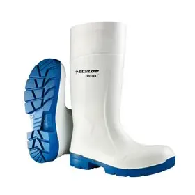 Dunlop Purofort FoodPro Multigrip Safety Boot CA61131 S4 White with Blue Sole Size 44 Dunlop Purofort FoodPro Multigrip Safety Boot CA61131 S4 White with Blue Sole Size 44