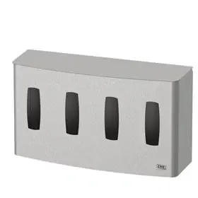 Swoosh Quattro Closed Wall Mount – Stainless Steel – 11.9x54.6x30.8 cm – CMT CMT Swoosh Closed Wall Mount Quattro Stainless Steel for Gloves 11.9 x 54.6 x 30.8cm -Horecavoordeel.com-