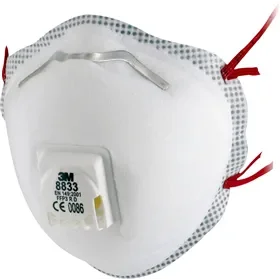 3M 8833 FFP3 Dust Mask with Valve - Cup Shaped 3M 8833 FFP3 Stofmasker met Ventiel - Cupvorm