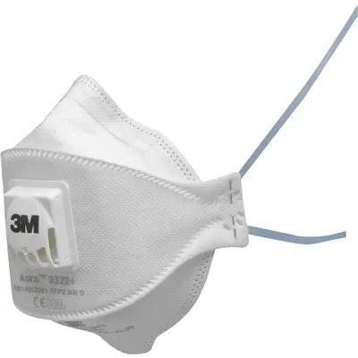 3M Aura 9322+ FFP2 Stofmasker met Ventiel - 3-Paneel Design