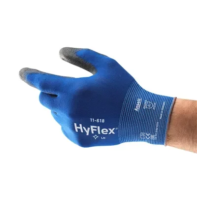 Ansell HyFlex 11-618 Montagehandschoen Blauw/Grijs – Extra Dun & Precisie Grip, Maat 