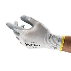 Ansell HyFlex 11-800 Work Gloves Gray/White - Foam Nitrile Grip & Breathable, Size 8 Ansell HyFlex 11-800 Werkhandschoen Grijs/Wit – Schuimnitril Grip & Ademend, Maat 8