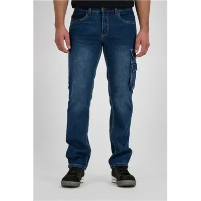 J247 Werkjeans Rhino S20 Blauw – Stretch Denim met Zij- & Duimstokzak, Maat W32 -L32