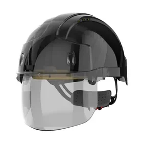 JSP AMD170 VistaShield Safety Helmet Black/Smoke - Integrated Face Shield & Adjustable Dial JSP AMD170 VistaShield Veiligheidshelm Zwart/Smoke - Geïntegreerd Gelaatsscherm & Draaiknop