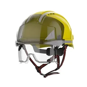 JSP AMF270 Gele Helm - Klimhelm met Vizier & Schakelbare Normen JSP AMF270 Gele Helm - Klimhelm met Vizier & Schakelbare Normen