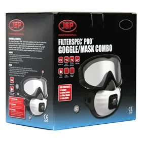 JSP FilterSpec Pro FFP3V - Mask and Safety Goggles Combo with Valve JSP FilterSpec Pro FFP3V - Masker & Veiligheidsbril in Eén, met Ventiel