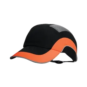 JSP HardCap A1+ Safety Cap Black / HV-Orange - 5 cm Brim & Reflective JSP HardCap A1+ Veiligheidspet Zwart / HV-Oranje - Klep 5 cm & Reflecterend