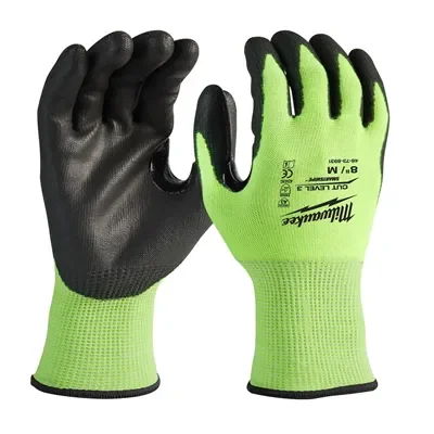 Milwaukee 8131 Hi-Vis Snijvaste Werkhandschoenen Cut 3 - Reflecterend, Dun & Touchscreen Compatibel - Maat 8