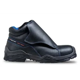 PERF Welder Safety Shoe S3 Black - Heat Resistant with Lace Cover - Size 47 PERF Welder Veiligheidsschoen S3 Zwart - Hittebestendig & Met Veterflap - Maat 47