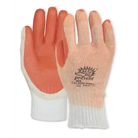 Prevent Latex Work Gloves Orange/White - Rough Grip & Wear-Resistant, One Size Prevent Latex Werkhandschoen Oranje/Wit – Ruwe Grip & Slijtvast, One Size