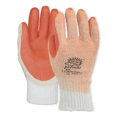 Prevent Latex Werkhandschoen Oranje/Wit – Ruwe Grip & Slijtvast, One Size