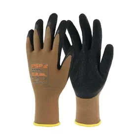 PSP 10-120 Work Gloves Latex Lite Pro Brown – Breathable & Dry Grip, Size 10 PSP 10-120 Werkhandschoen Latex Lite Pro Bruin – Ademend & Droge Grip, Maat 10