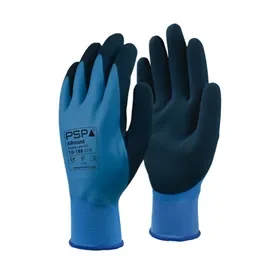 PSP 10-188 Double Latex Work Gloves Blue – Liquid-Proof & Sandy Grip, Size 10 PSP 10-188 Werkhandschoen Double Latex Blauw – Vloeistofdicht & Sandy Grip, Maat 10