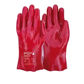 PSP 10-427 Oil-Resistant Work Gloves PVC 27 cm Red - Size 10 PSP 10-427 Oliebestendige Werkhandschoen PVC 27 cm Rood - Maat 10