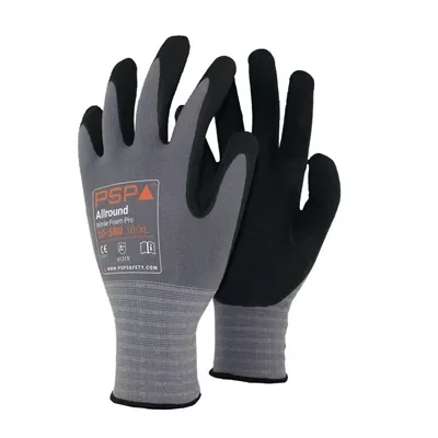 PSP 10-580 Werkhandschoen Nitril Foam Grijs/Zwart – Foodkeur & Ademend Comfort, Maat 7