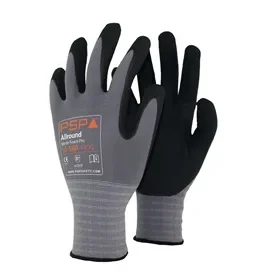 PSP 10-580 Werkhandschoen Nitril Foam Grijs/Zwart – Foodkeur & Ademend Comfort, Maat 9
