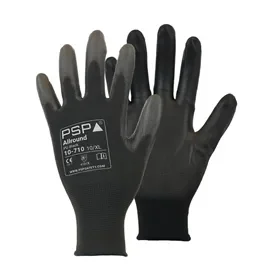 PSP 10-710 All-Purpose Work Gloves PU Black Nylon - Size 7 PSP 10-710 Allround Werkhandschoen PU Zwart Nylon - Maat 7