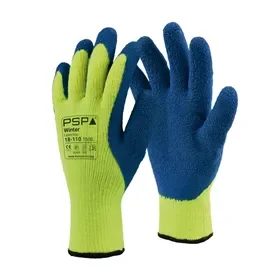PSP 18-110 Winter Gloves Latex Blue/Yellow - Hi-Viz & Wet Grip, Size 11 PSP 18-110 Winterhandschoen Latex Blauw/Geel – Hi-Viz & Grip bij Nattigheid, Maat 11