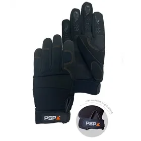 PSP 39-510 Mechanic Grip Pro Work Gloves Black – Non-Slip & Reinforced Comfort, Size 9 PSP 39-510 Mechanic Grip Pro Werkhandschoen Zwart – Antislip & Verstevigd Comfort, Maat 9