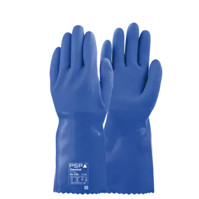 PSP 40-436 Chemische Handschoenen PVC Blauw - Triple Dipped & Oliebestendig, 36cm, Maat 11