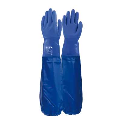 PSP 40-466 Chemische PVC Handschoenen Blauw - 66cm Triple Dipped & Oliebestendig, Maat 9