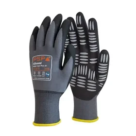PSP All-Purpose Work Gloves with Nitrile Foam and Grip Dots, Black - Size 7 PSP Allround Werkhandschoen Nitril Schuim met Gripnopjes Zwart - Maat 7