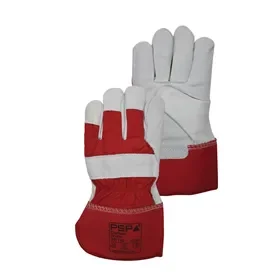 PSP Canadian Leather Work Gloves Lined Red - Flannel Lining & A-Quality, Size 10 PSP Canadian Werkhandschoen Rundleer Gevoerd Rood – Flanelvoering & A-kwaliteit, Maat 10