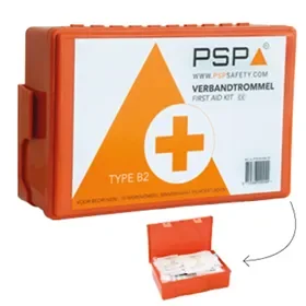 PSP Verbandtrommel B - Compact & Compleet, Inclusief Wandhouder PSP Verbandtrommel B - Compact & Compleet, Inclusief Wandhouder