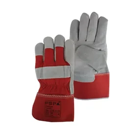 PSP Split Leather Work Gloves Corium Canadian Red – Molton Lined & A-Quality, Size 10 PSP Werkhandschoen Splitleer Corium Canadian Rood – Molton Gevoerd & A-kwaliteit, Maat 10