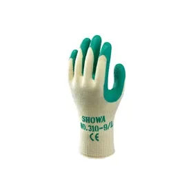 Showa 310 Work Gloves Latex Green/Yellow - Rough Grip & Ergonomic, Size 11-XXL Showa 310 Werkhandschoen Latex Groen/Geel – Ruwe Grip & Ergonomisch, Maat 11-XXL